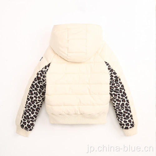 女の子の織りのパディング冬のジャケット